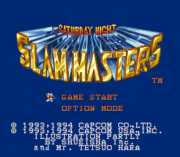 Saturday Night Slam Masters (USA) Title Screen